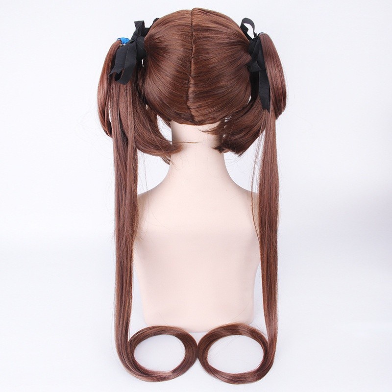 LOL-125 wig rambut palsu cosplay brown china twintail