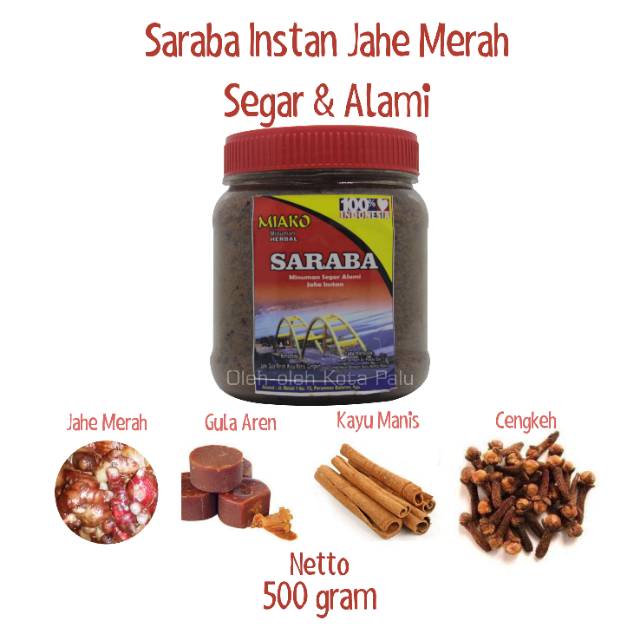 

Saraba Instan Jahe Merah Kemasan 500 gram | Khas Kota Palu