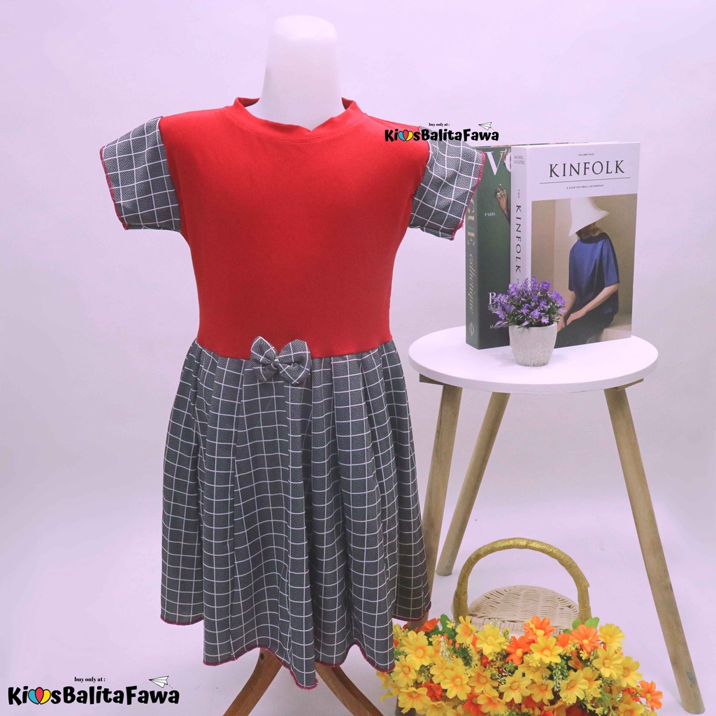 Dress Rossa LENGAN uk 4 Tahun / Dres Balita Anak Perempuan Cewek Baju Lengan Murah Casual