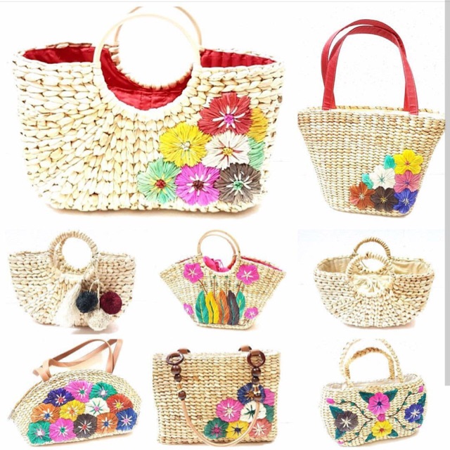 Tas enceng sulam etnik