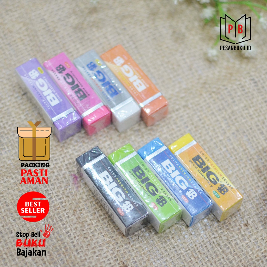 

[HARGA ECER] Penghapus Pensil Premium BIG 1B Soft Warna Warni / TRUSTED