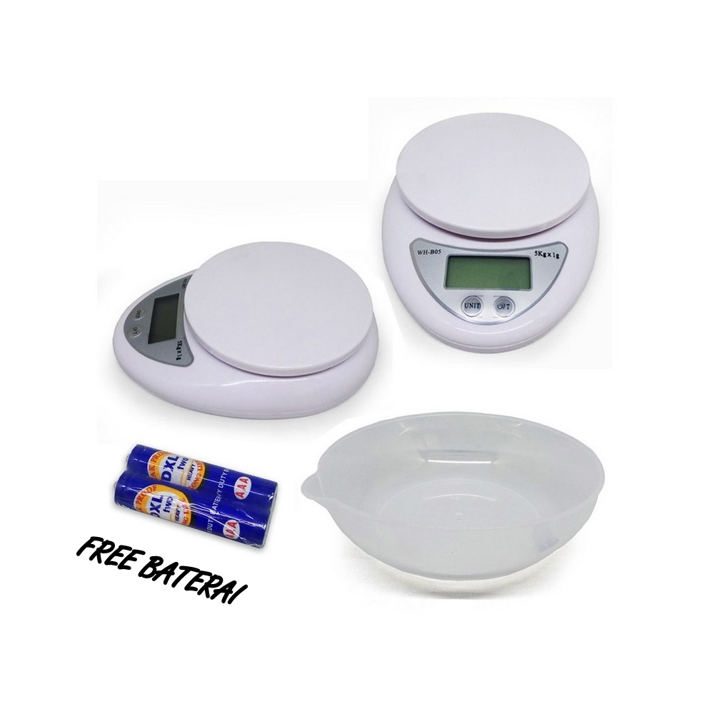 FM - Timbangan electronic Digital kue free baterai kitchen scale - Putih