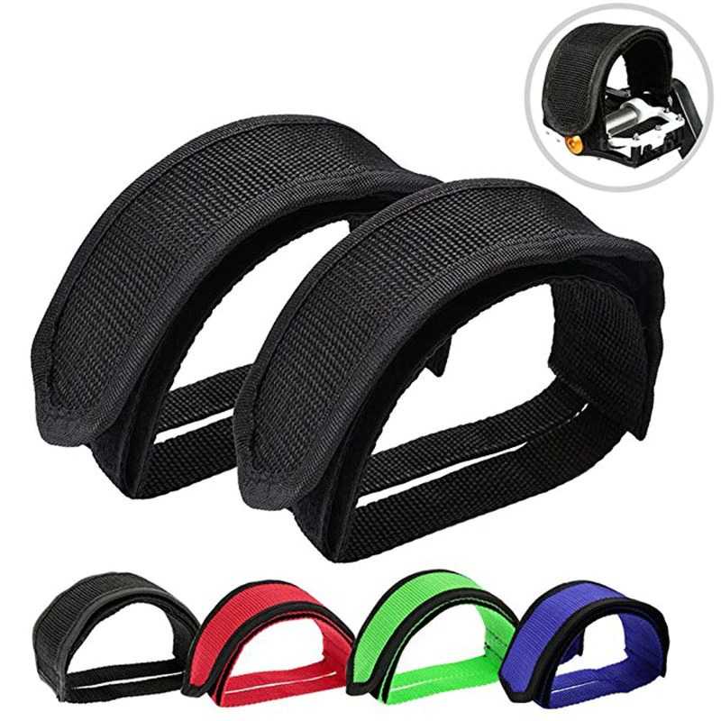 Tali Pedal Sepeda Bicycle Pedal Toe Clip Foot Strap / Tali Pengikat Pedal Sepeda Mtb Fixie Bmx Roadbike Lipat / Klip Tali Pedal Sepedal Anti Slip / Strap Sepeda Fixie Gunung Balap Toe Clip / Tali Pedal Sepeda 1 Set Lengkap / Pedal Strap Warna Hitam Kuat