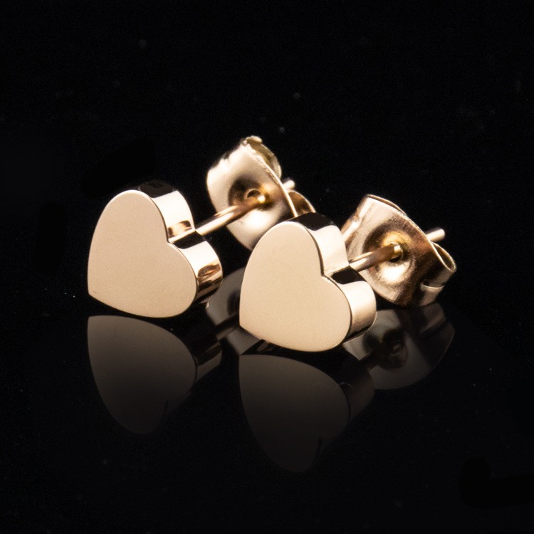 SALE Anting Titanium Love Asli Wanita Fashion Anti Karat Murah AA020 motif hati simpel