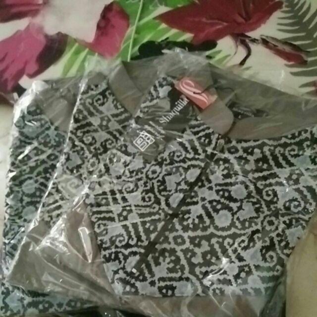 Koko Batik Abu / Koko Couple/ Koko  Katun Ayah Anak Neo