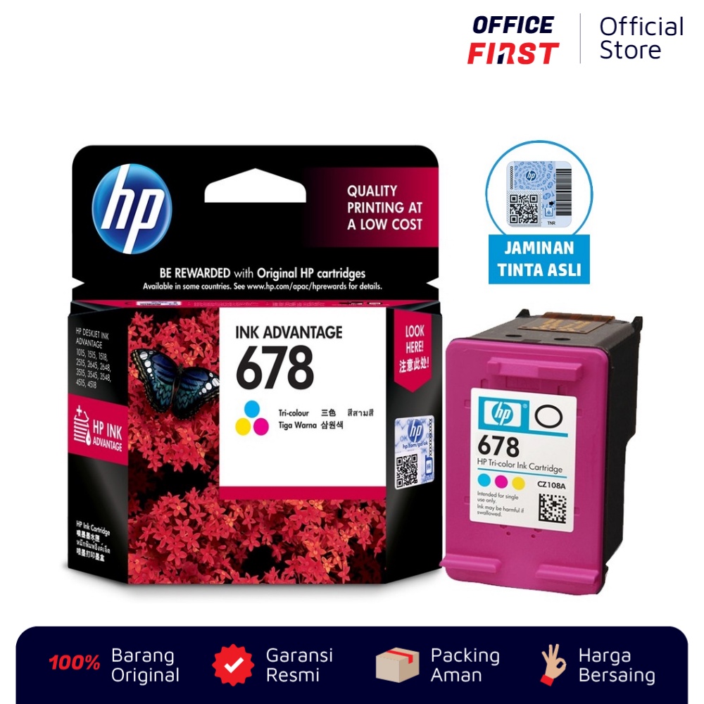 Tinta HP 678 Color Warna CZ108AA / Deskjet Ink 2515