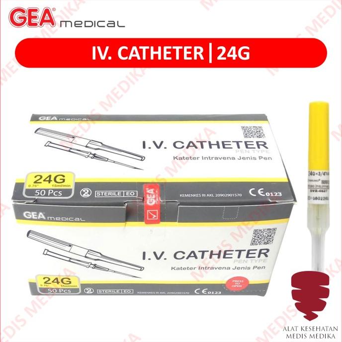 HOT PROMO IV Catheter 24G Surflo Infus Abbocath Pen I.V Abocath Cateter 24 G GEA