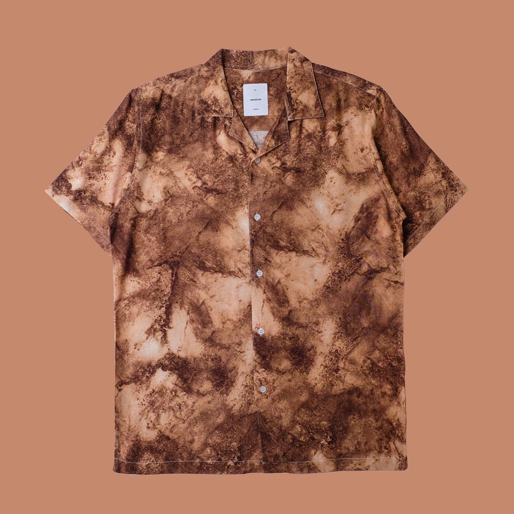 Kemeja Pria Casual Modern (Abstract Terracota)