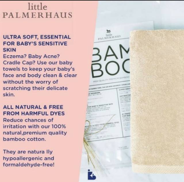 LITTLE PALMERHAUS Bamboo Towel 60x120 cm Handuk Bayi Hypoallergenic Handuk Bayi Lembut