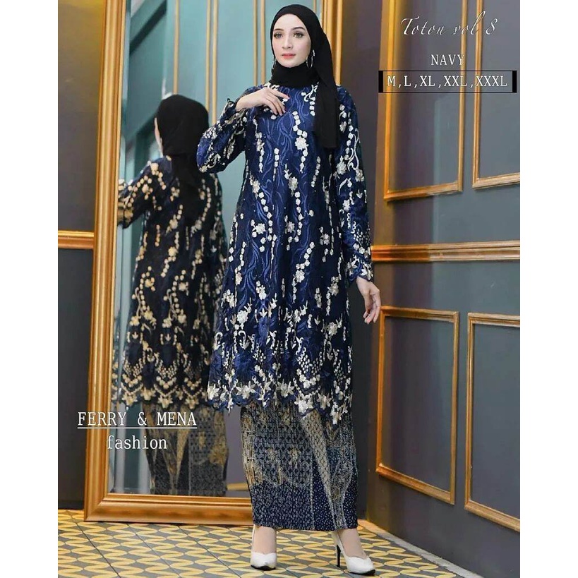 (COD) KEBAYA PESTA TILLE TWOTONE PLUS ROK PLISKET ORIGINAL FERRY MENA BRAND KEBAYAPESTAPREMIUM KEBAY