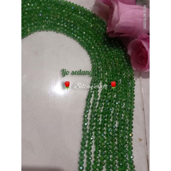 kristal ceko 6mm golongan biasa-Ijo sedang