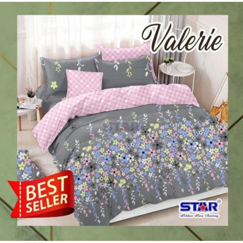 PO sprei katun valerie, love pink, bintang