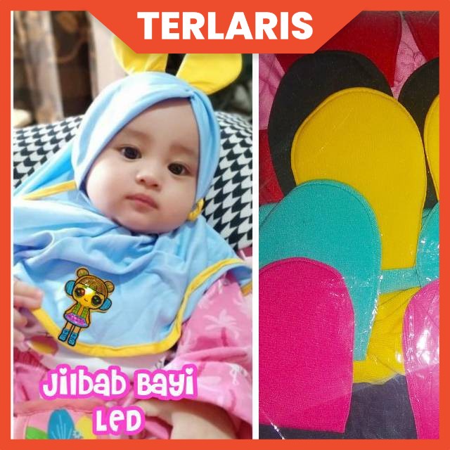 HIJAB ANAK &amp; BAYI LUCU 0-2 TAHUN LOL LED MUSIK KUPING KELINCI