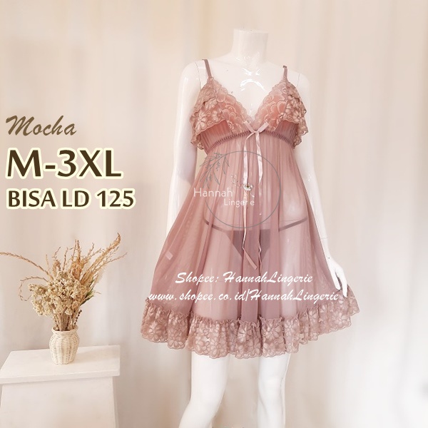 Premium LIngerie M L XL XXL, Baju Tidur Transparan Seksi Cantik Hot Ukuran Besar Jumbo Bigsize / 987