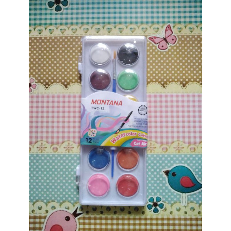 Cat air water color cake montana 12 warna/ Vtro 24 warna