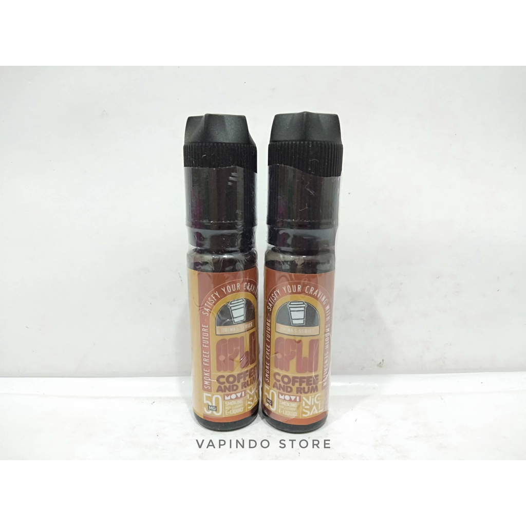 NIC 50MG NICSAL99+ AFLO COFFEE N RUM 15ML 50MG BY MOVI LIQUID