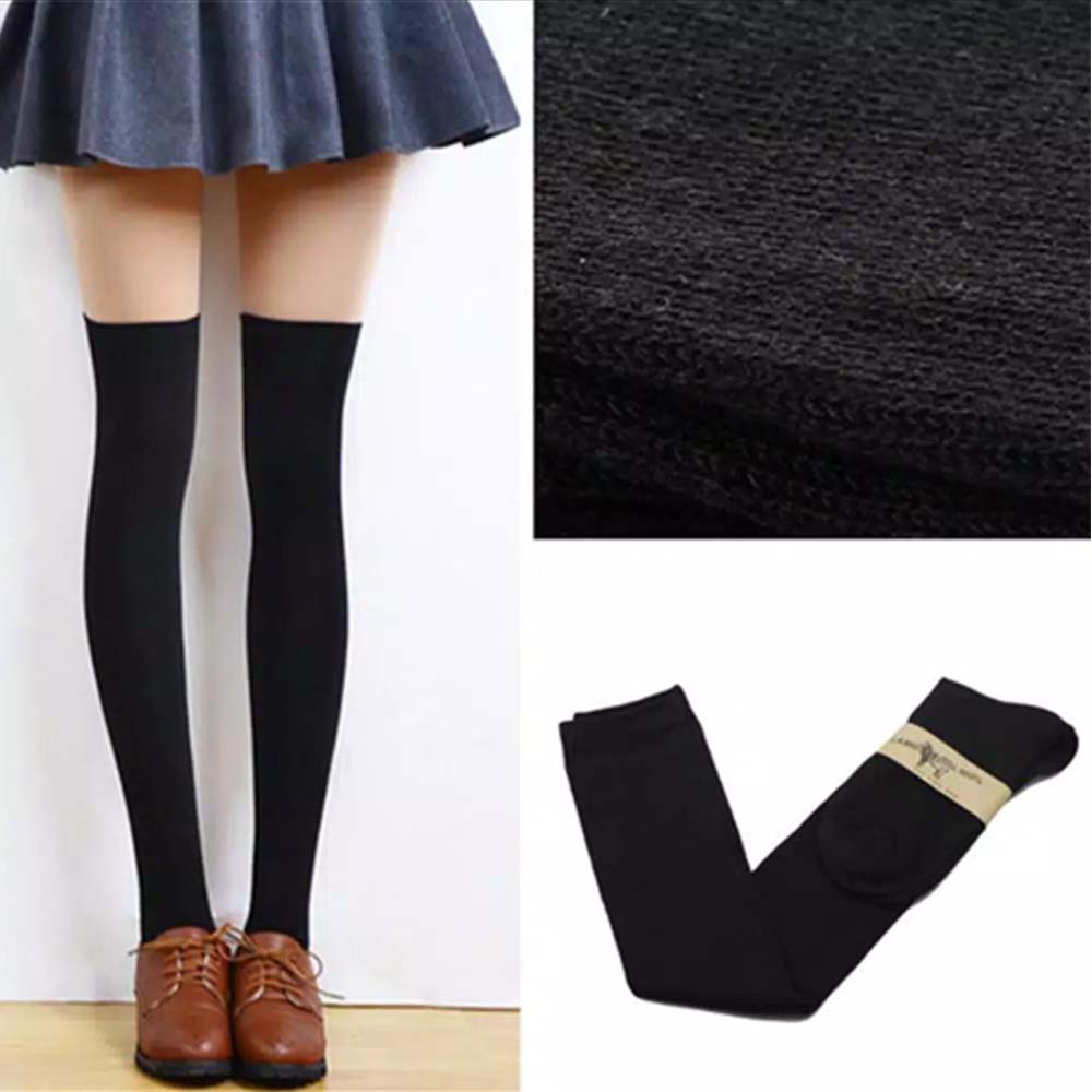 KT-02 overknee socks / KAOS KAKI sepaha warna hitam / putih