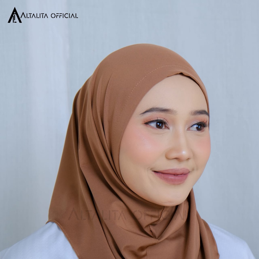 Altalita - Jilbab Sport Bergo Zyta Instan Polos Non Pet Terbaru Bahan Jersey Premium Cocok untuk Olahraga Volly Futsal Senam dan Sehari-hari