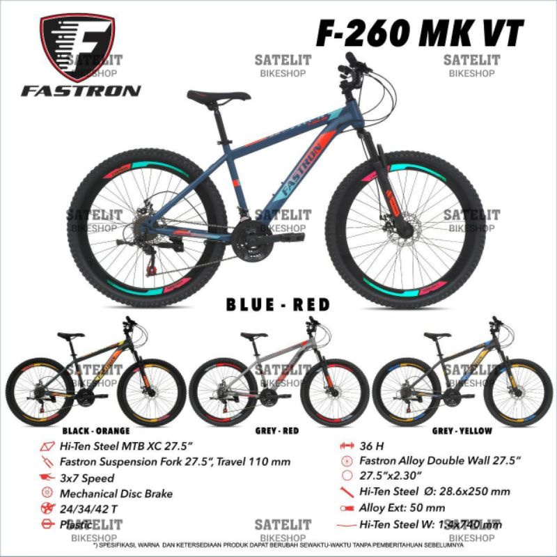 Sepeda Gunung MTB Mountain Bike Fastron F-260 MK VT Ukuran 26 Inch