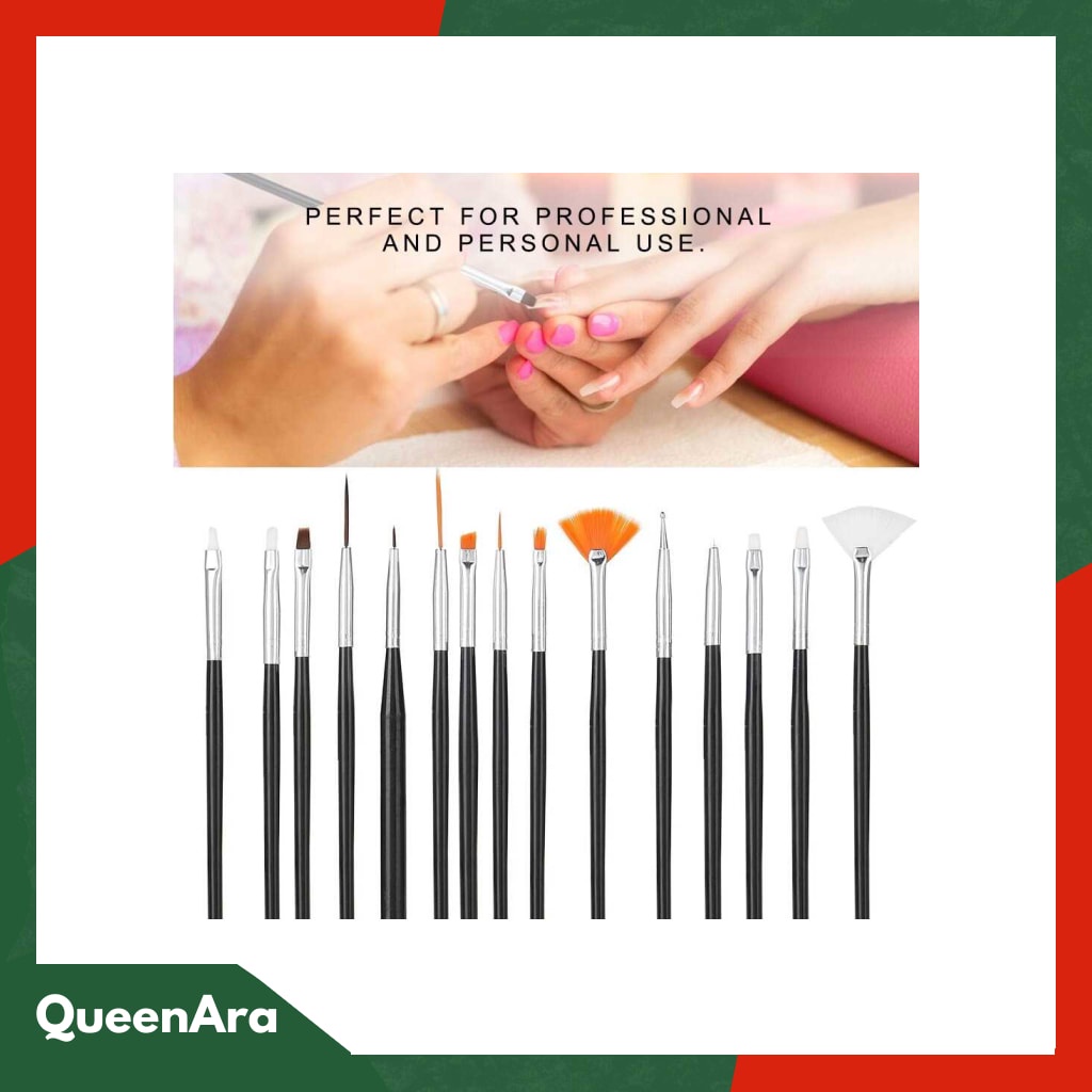 NelBeauty Brush Kutek Kuku Pro Nail Art Dotting Tools 15 PCS - N180