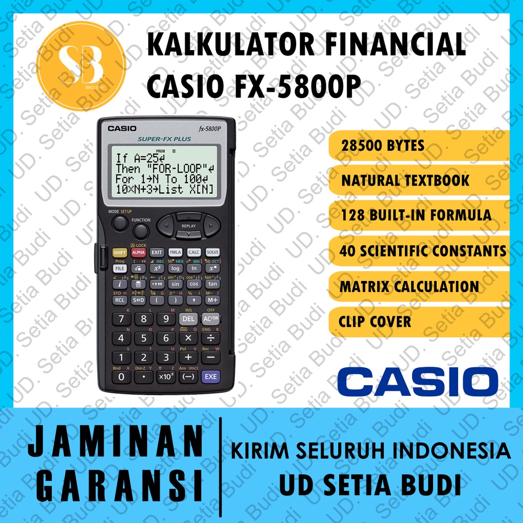 Kalkulator Scientific CASIO FX-5800P Asli dan Bergaransi