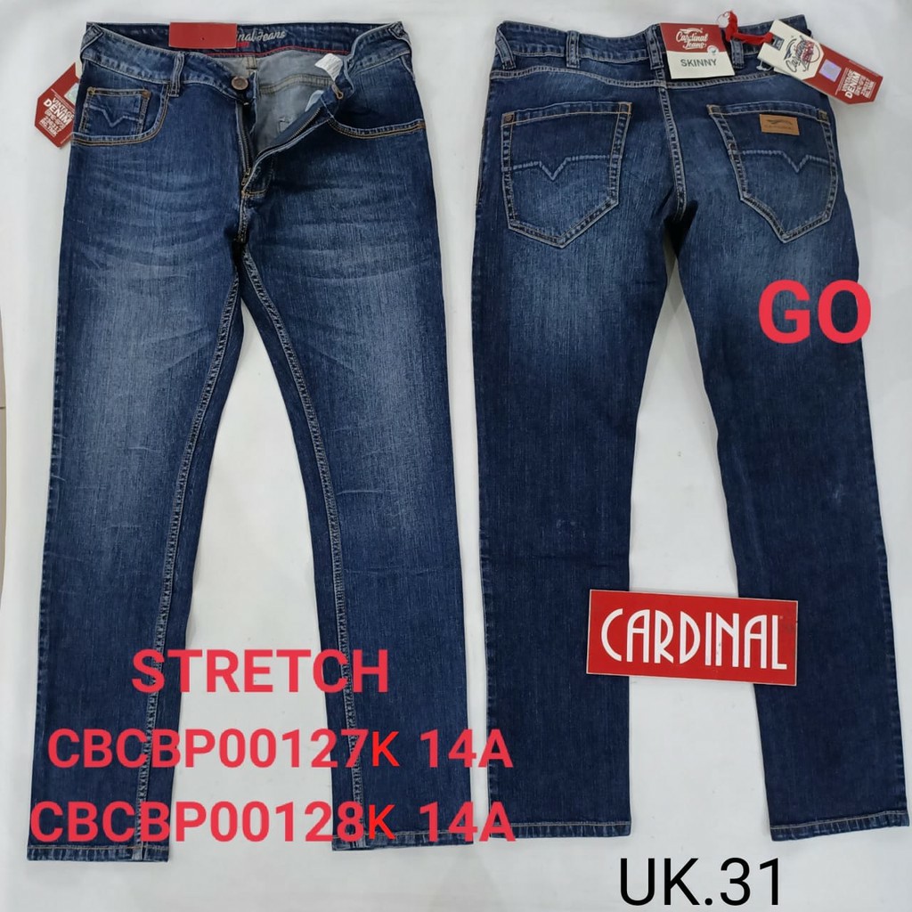 gos 31 CARDINAL CBCBP Celana Panjang Jeans Pria Pencil Stretch Slimfit Super Skinny Sobek Bermuda