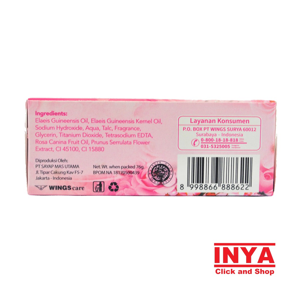 GIV DAMASK ROSE &amp; CHERRY BLOSSOM PERFUMED BEAUTY SOAP 76gr - Sabun Batang