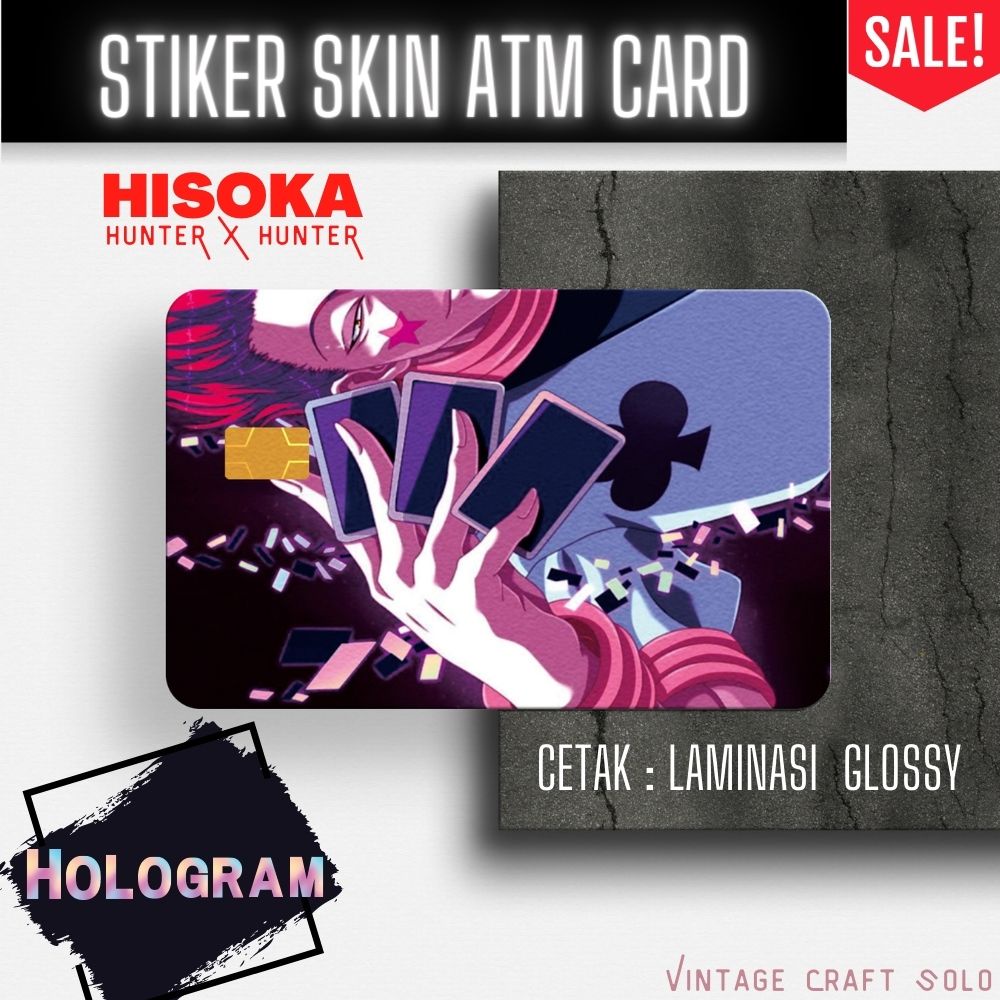 

Stiker Sticker Skin Card ATM Hunter X Hunter Hisoka Hologram Premium GRATIS packing Keren