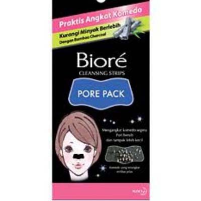 Masker Komedo Biore Black Pore Pack dengan Bamboo Charcoal Woman ISI 4 LEMBAR