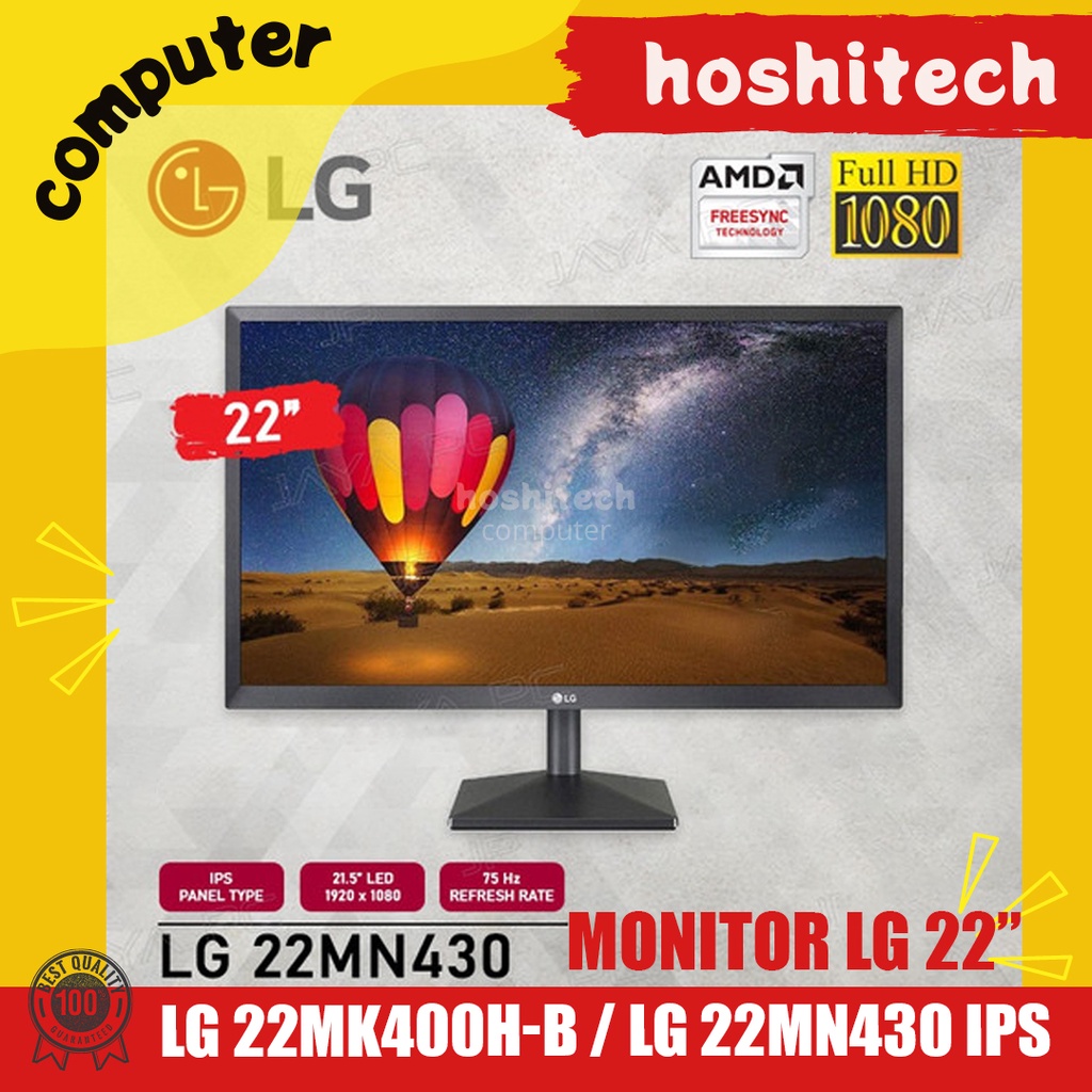 MONITOR LED LG 22MK400H-B LG 22MN430 1MS 75HZ GAMING FULL HD 22 INCH RESMI