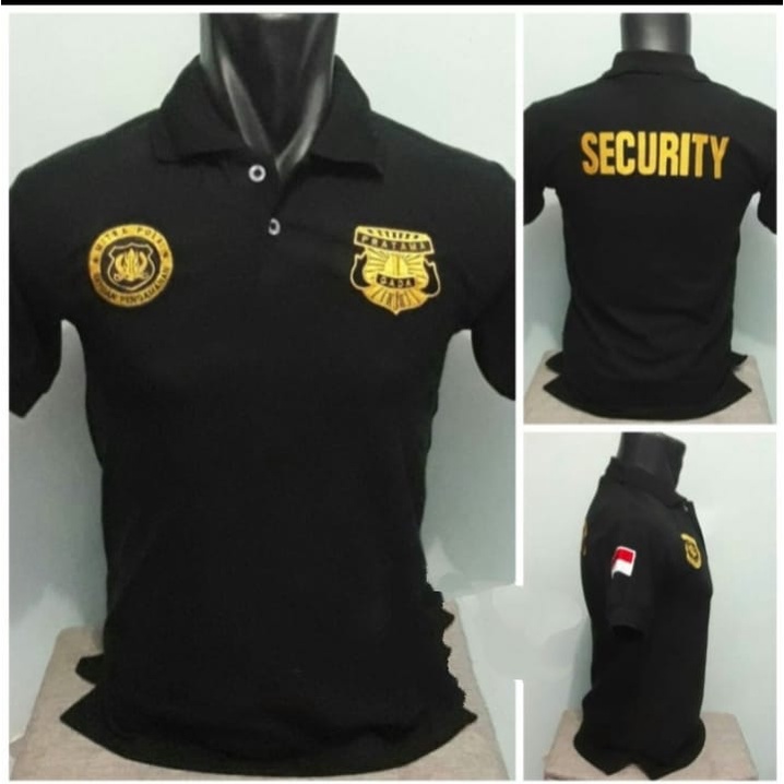 KAOS KERAH SECURITY GADA PRATAMA HITAM LENGAN PENDEK