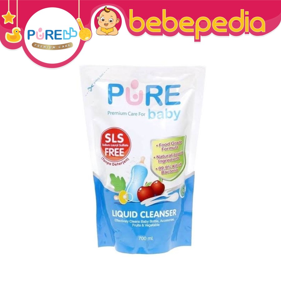 PURE Baby Detergent Laundry / Liquid Cleanser 450ml 700ml 900ml Refill / Pure BB Detergent / Cuci Botol