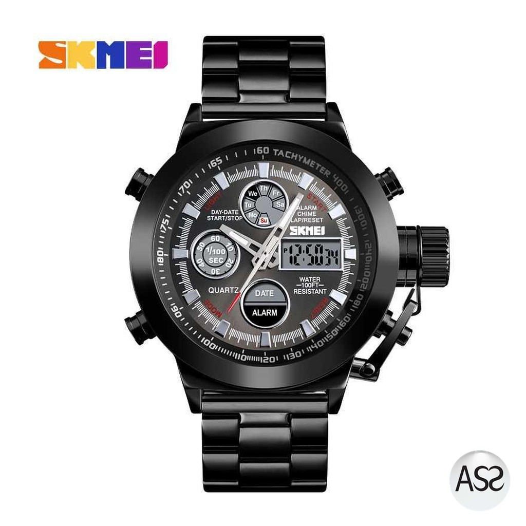 ASS Shop - SKMEI Jam Tangan Analog Chrono Pria Stainless Steel Strap - 1515