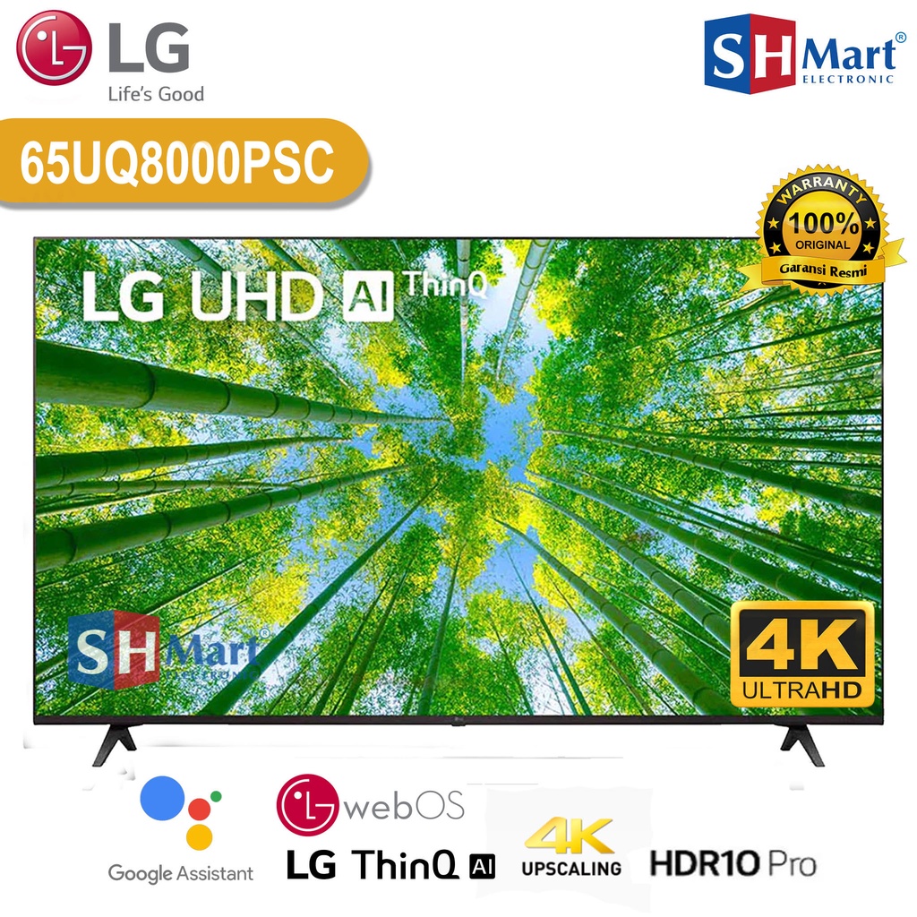 SMART TV LG 65 INCH 65UQ8000 UHD 4K HDR 65UQ8000PSC MAGIC REMOTE NEW 2022 GARANSI RESMI (MEDAN)