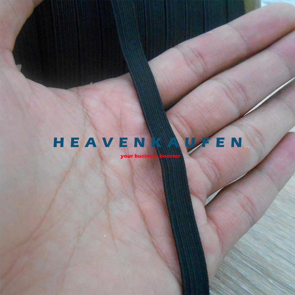 Elastis / Elastic Lebar 10 mm Atau 1 cm Warna Hitam Merek Flower Basket Harga Per Meter