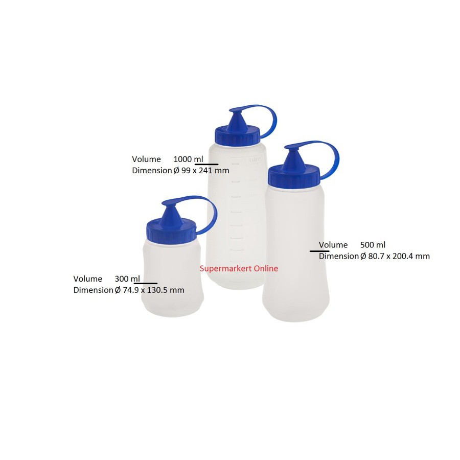 BOTOL PLASTIK untuk tempat kecap minyak saus saos sambal serbaguna sauce bottle 300ml 500ml 1 liter