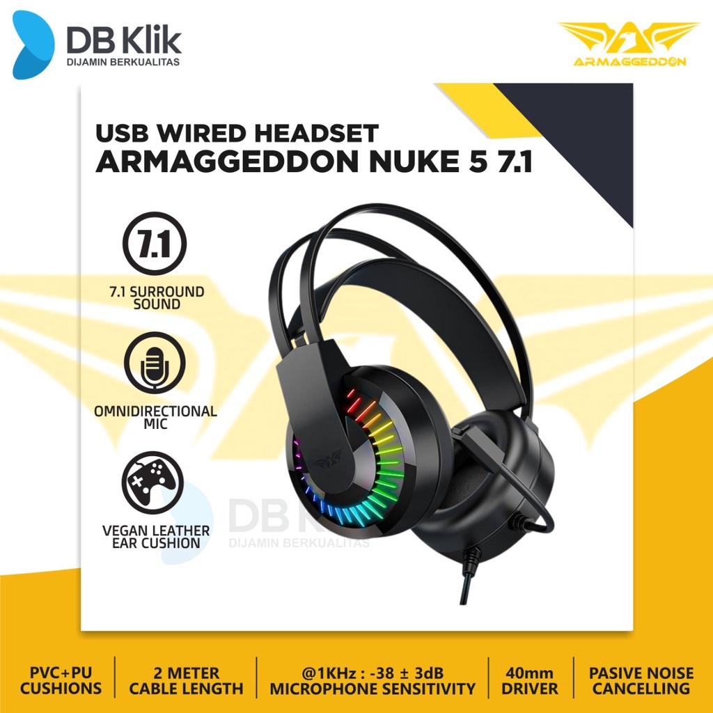 Headset Gaming ARMAGGEDDON NUKE 5 7.1 USB Wired - Armaggeddon NUKE 5