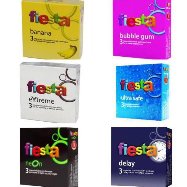 Paling Laris Fiesta Kondom Isi 3S Alat Kontrasepsi Extreme / Bubble Gum / Delay / Neon / Banan /