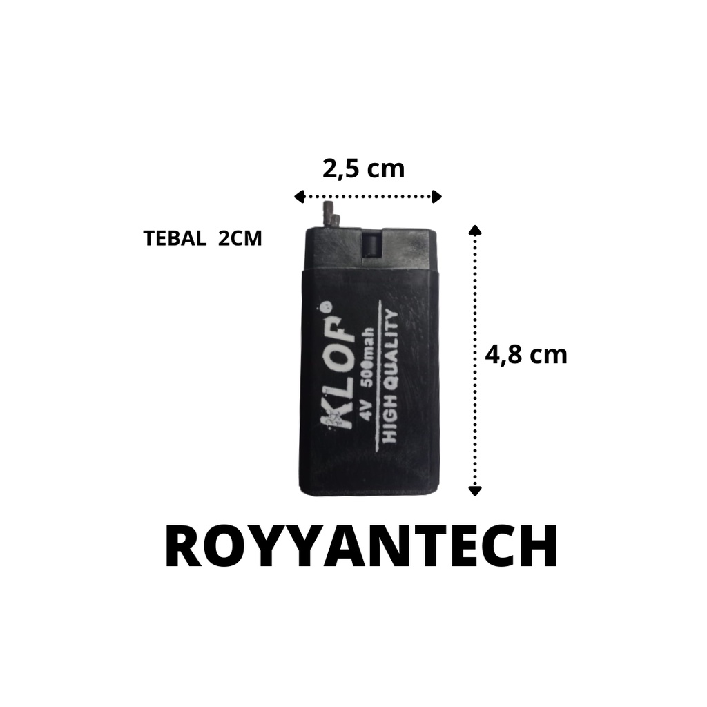 BATERAI / AKI 4V 500mah BATERAI LAMPU EMERGENCY  4 VOLT 500 mah