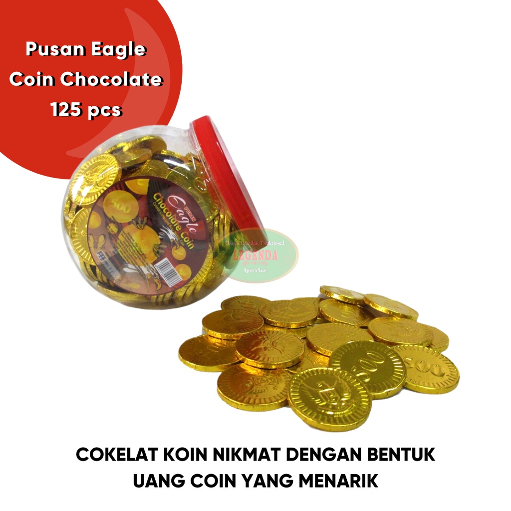 

Pusan Eagle Cokelat Koin isi 125 permen cokelat bentuk coin
