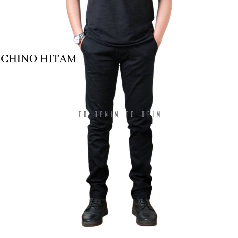 Celana Chinos Panjang Pria Slim Fit Katun Strecth