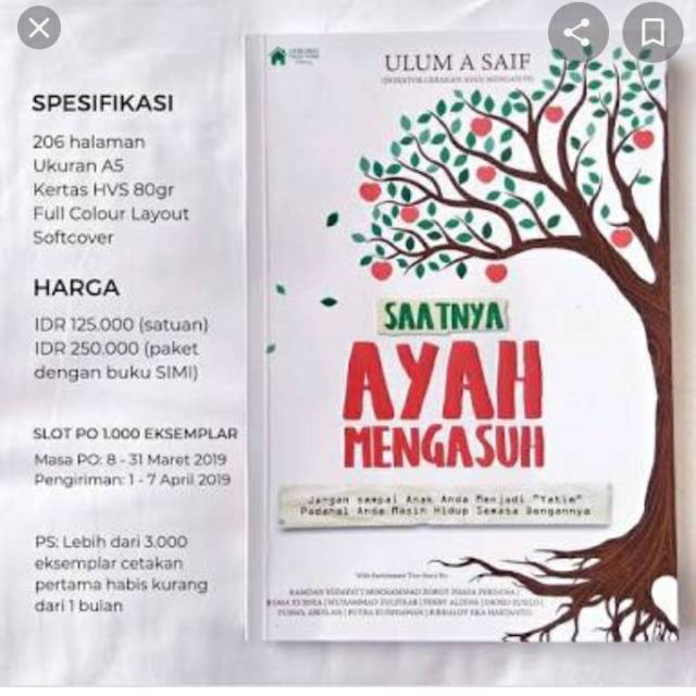 Buku Saatnya Ayah Mengasuh - ulum a saif Preloved  buku pengasuhan parenting