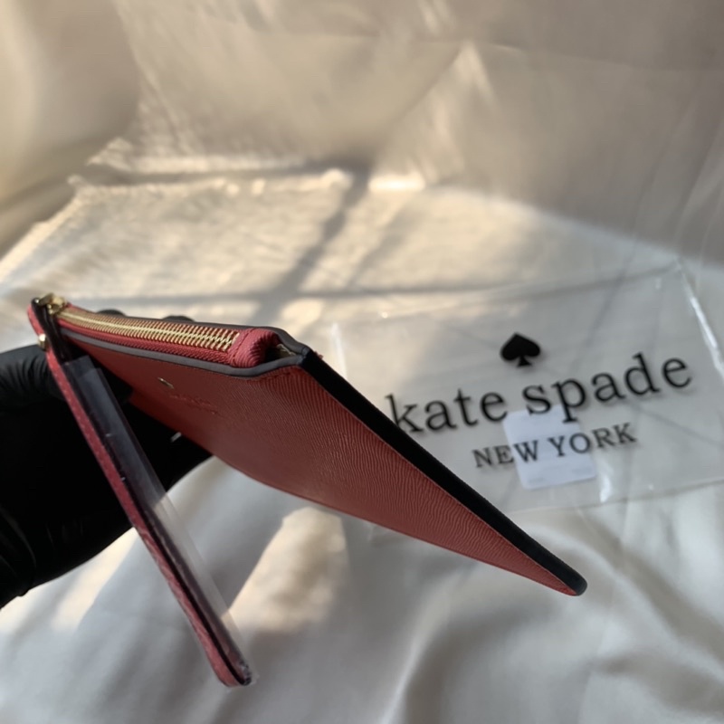 Kate Spade Slim Bee Wristlet / Pouch Black Orange