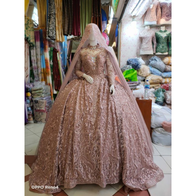 GAUN PENGANTIN BARBIE BEREKOR MODERN//GAUN WEDDING MEWAH//GAUN