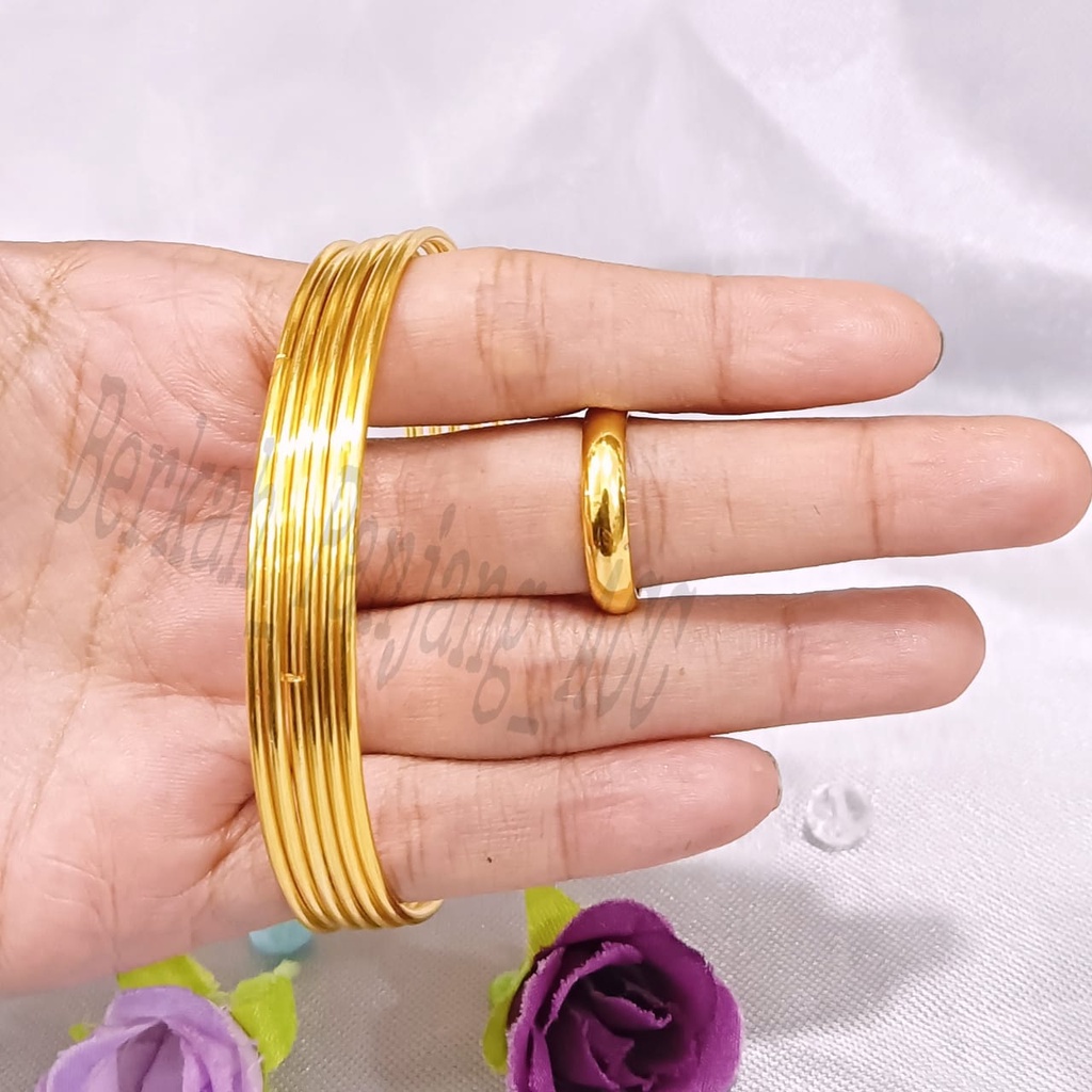 SET DEWASA KRONCONG KOTAK BAMBU perhiasan super berkelas fashion korea anti karat dan anti luntur