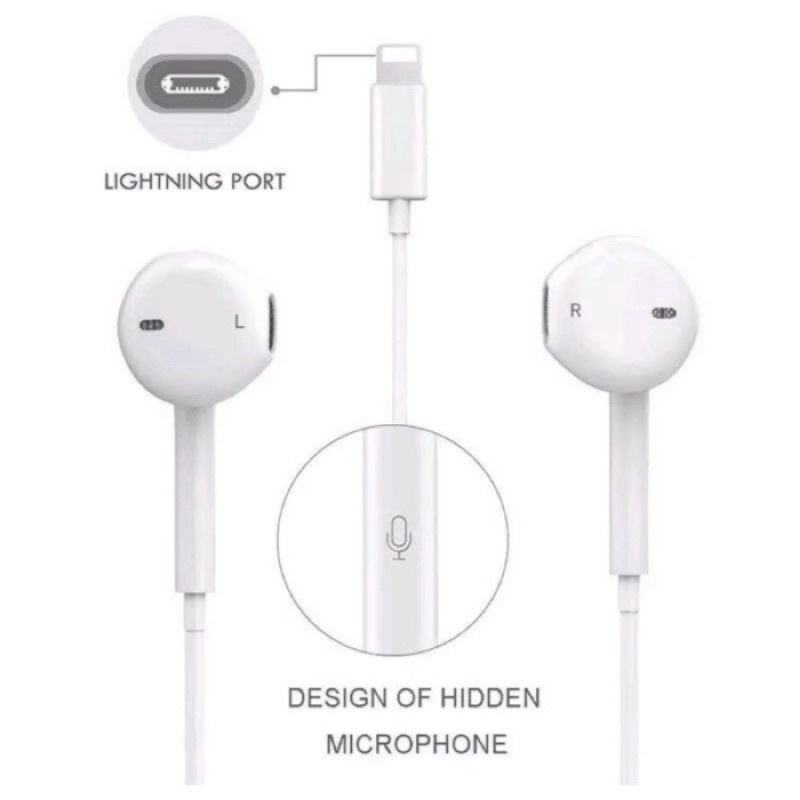 Handsfree Lightning 7 Plus / 8 Plus / X XR XS MAX / 11 Pro Max / 12 Pro Max Colokan Lightningg Headset Earphone