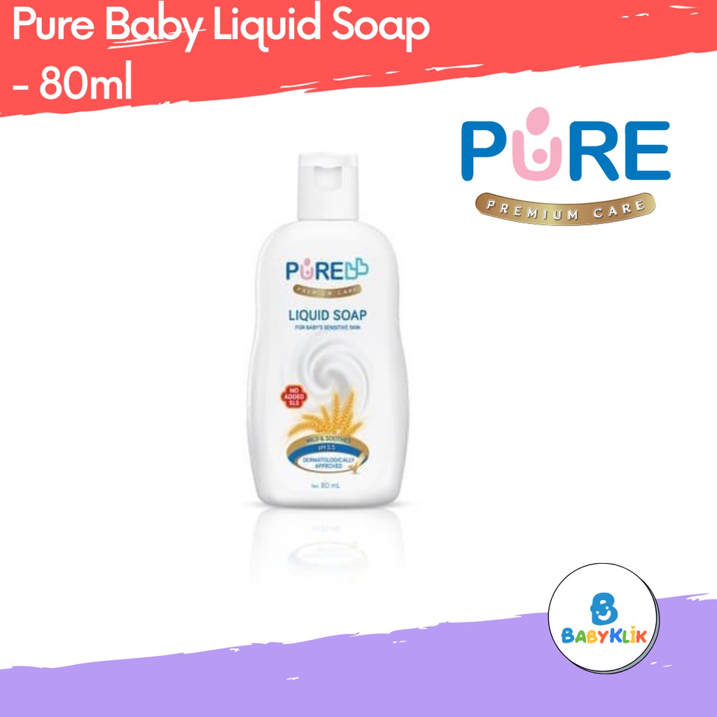 Pure Baby Liquid Soap - 80ml - Sabun Cair Bayi -Pure Baby - Babyklik