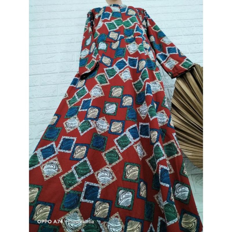 GAMIS AMORA MOTIF TERBARU JUMBO LD 120 / BUSUI LENGAN KERUT GAMIS TERBARU TERLARIS GAMIS MOTIF TUMPAL MAXMARA SATIN SILK BUNGA TERATAI TERLARIS