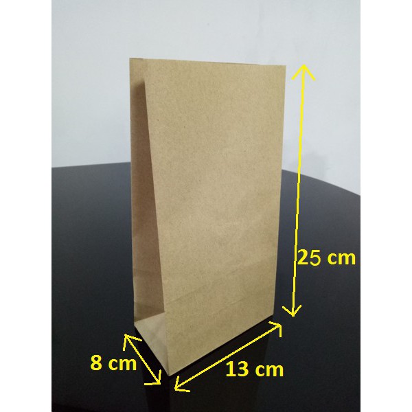 

Kertas Cokelat Packing / Packaging Paperbag SOS Kantong Kertas Coklat 13x8x25 (L) Souvenir Polos