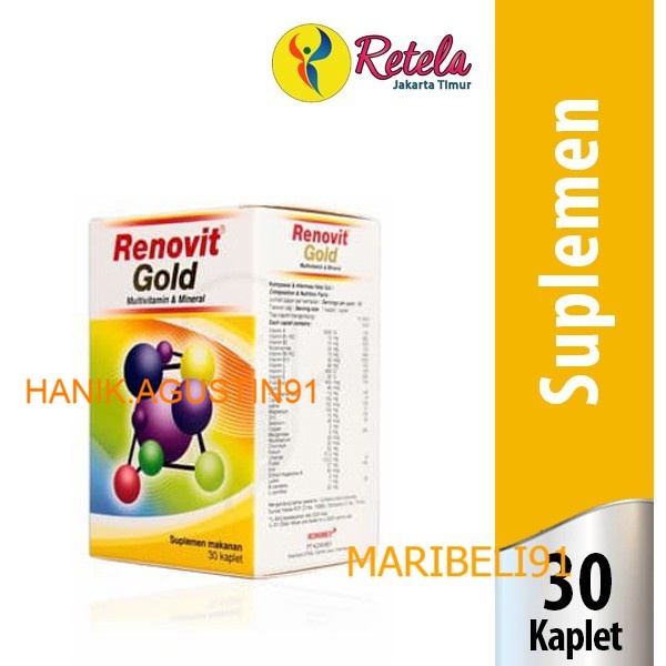 Renovit Gold 30`S / Renovit multivitamin vitamin A, vitamin B kompleks, vitamin C, & D, maribeli91
